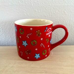 Wondershop Stoneware Christmas Holiday Print/Peppermint Mug - 15.5oz